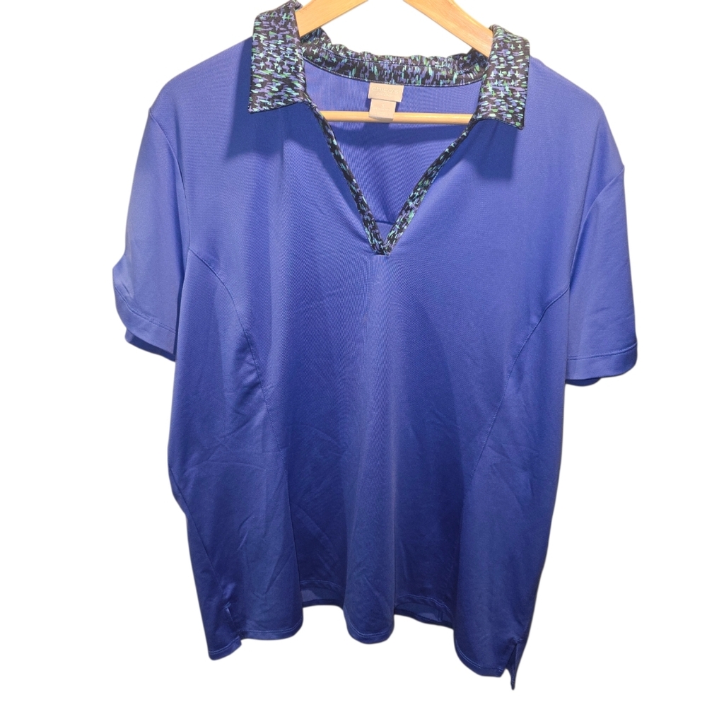 Chico's Royal Blue Xlarge Royal Blue Golf Polo